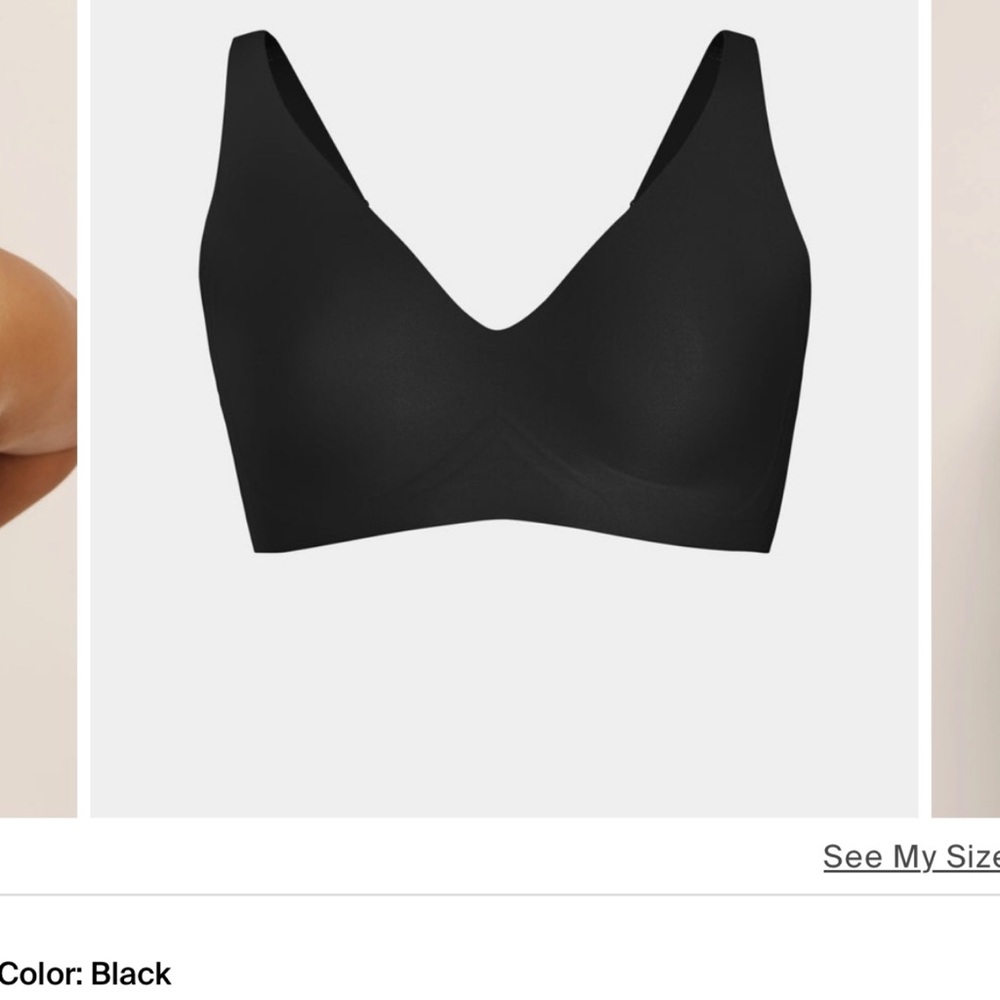 Knix Black Seamless Wireless Bra with V-Neck (Revolution Bra)
